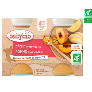 Pêche d’Occitanie Pomme d’Aquitaine 2x130g Babybio