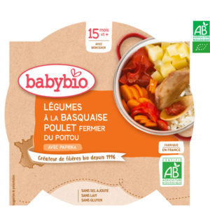 Légumes à la Basquaise Poulet Fermier du Poitou au Paprika 260g Babybio
