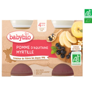 Pomme d’Aquitaine et Myrtille 2x130g Babybio