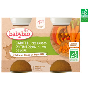 Carottes des Landes et Potimarron du Val de Loire 2x130g Babybio