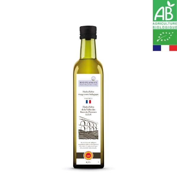 Huile d'olive de la Vallée des Baux de Provence Bio Planete
