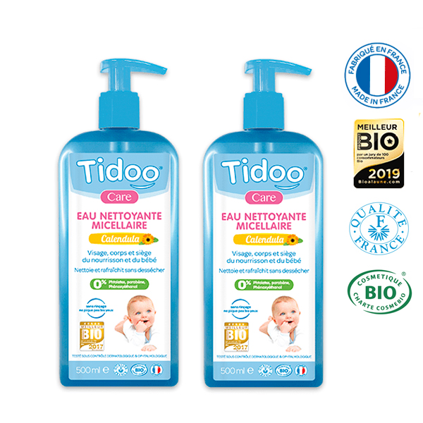 Eau Nettoyante Micellaire au Calendula Bio Tidoo par 2