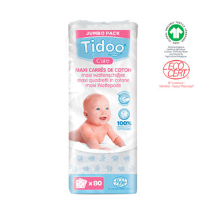 Maxi Carrés de Coton Bio Ultra Doux 1×80 Tidoo