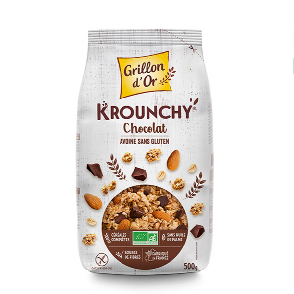 Krounchy Chocolat Avoine Sans Gluten 500gr Grillon d'Or