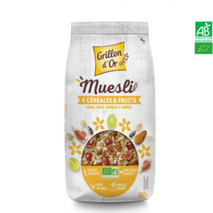 Muesli 4 Céréales et Fruits 500gr Grillon d’Or