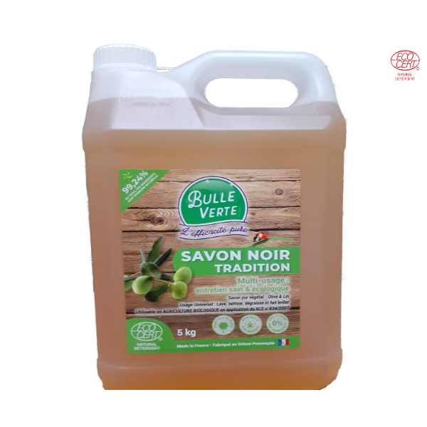 Savon Noir Liquide Pour Maison et Textile 5L Bulle Verte