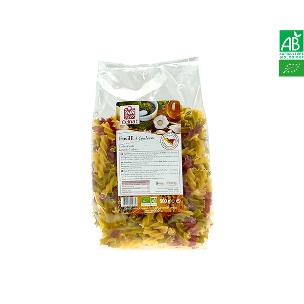Fusilli Blé Dur 3 Couleurs 500gr Celnat