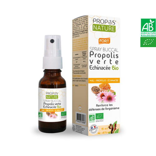 Spray Buccal à La Propolis Verte et Échinacée Bio 15ml Propos Nature