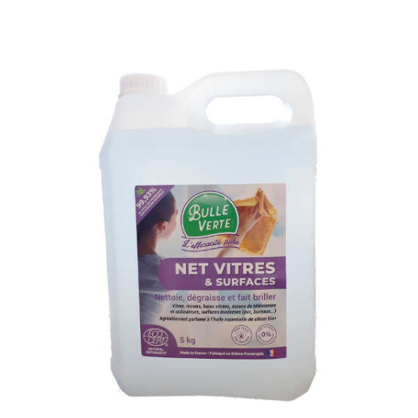Nettoyant Net Vitre Naturel 5Lt Bulle Verte