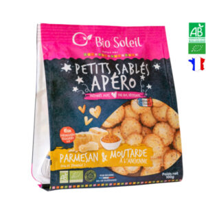 Sablés Bio Parmesan & Moutarde 100g Bio Soleil Sablés Bio Parmesan & Moutarde 100g Bio Soleil