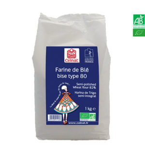 Farine de Blé Bise T80 Bio 1Kg Celnat