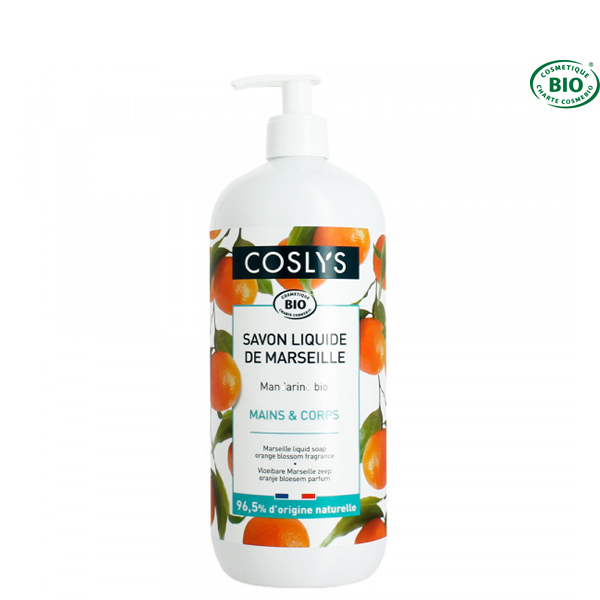 Savon Liquide de Marseille Mandarine Bio 1Lt Coslys