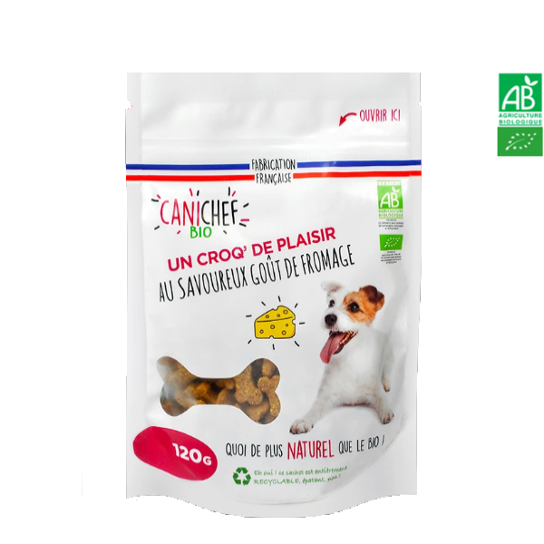 Friandises pour chien BIO Goût Fromage 120g - Chiot Canichef et Felichef