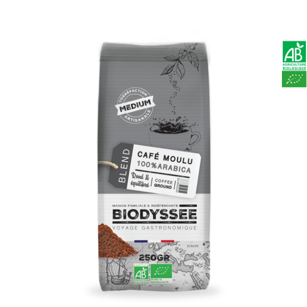 Café Moulu Médium 100% Arabica 250g Biodyssée