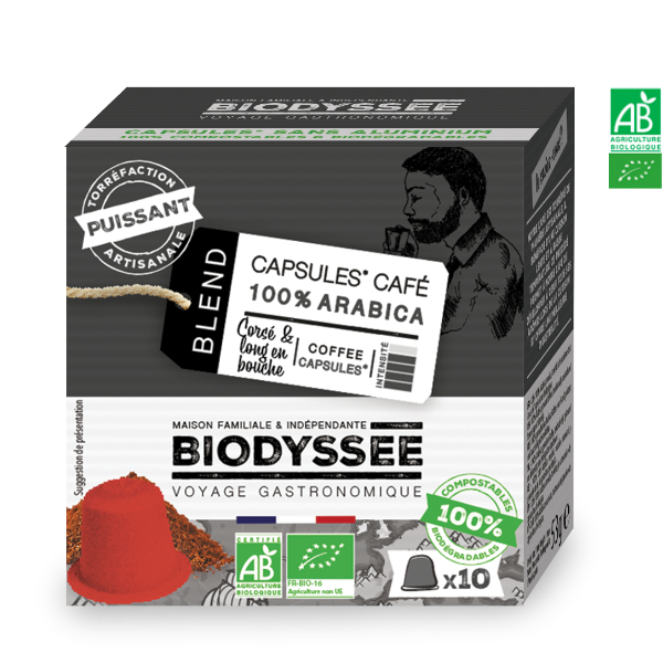Café Capsules 100% Arabica Puissant *10 Biodyssée