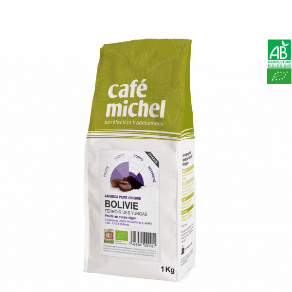 Café En Grains Bolivie Pur Arabica 1kg Café Michel