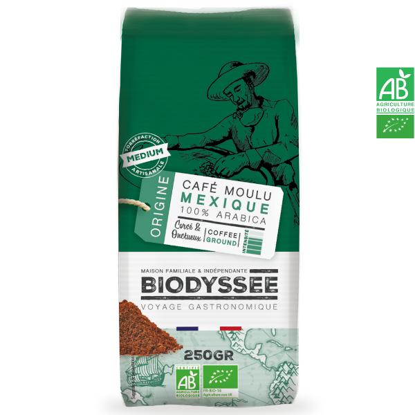 Café 100% Mexique pur arabica moulu 250g par 12
