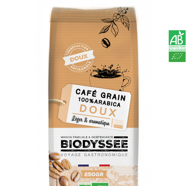Café 100% arabica grain doux 250g par 12