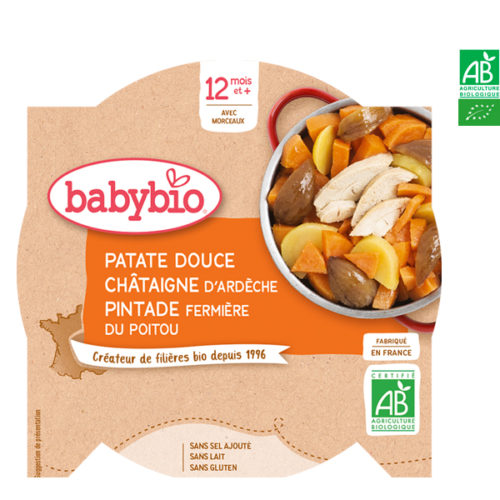 Patate Douce Châtaigne d'Ardèche Pintade Fermière du Poitou 230g BabyBio