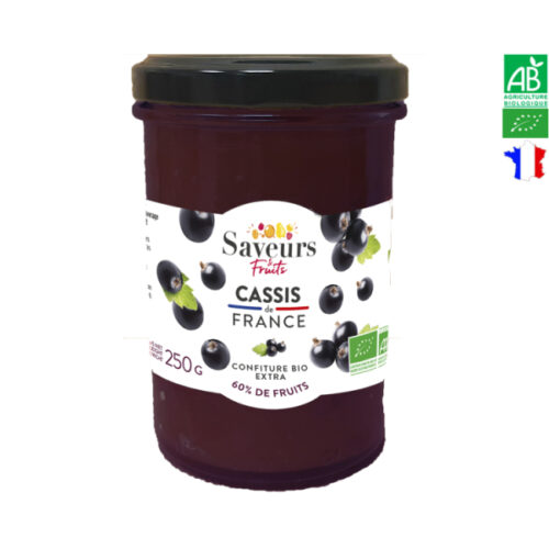 Confiture de Cassis Bio de France 250g Saveurs et Fruits