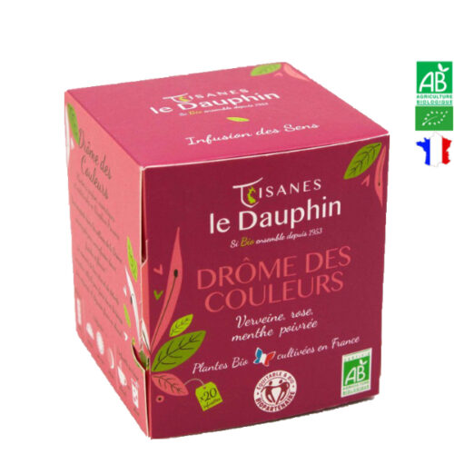 Infusion Bio Drôme des Couleurs 20 Dosettes Tisane Le Dauphin