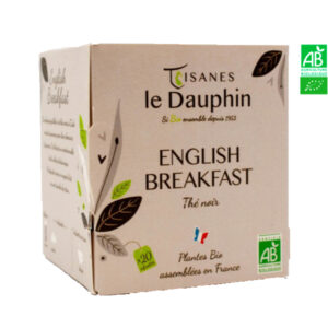 Thé Noir Bio English Breakfast 20 dosettes Tisanes le Dauphin