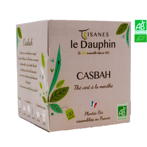 Thé Vert Bio Casbah 20 dosettes Tisanes Le Dauphin