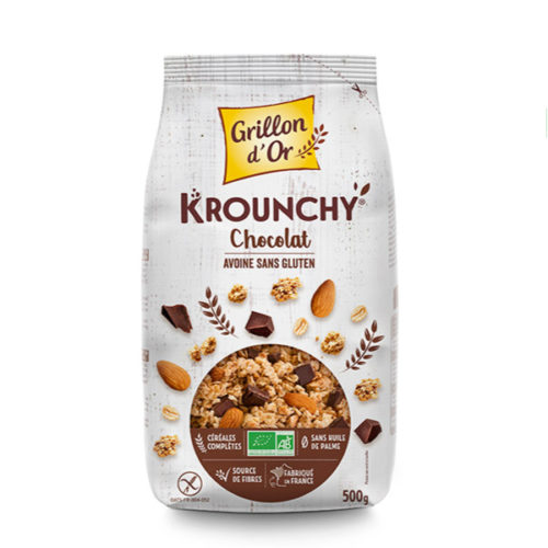 Krounchy Chocolat Avoine Sans Gluten 500gr Grillon d'Or