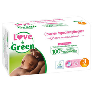 Couche-Hypoallergénique-Taille-3-par-52-Love-and-Green Couche Hypoallergénique Taille 3 4 à 9kg 1x52 Love&Green