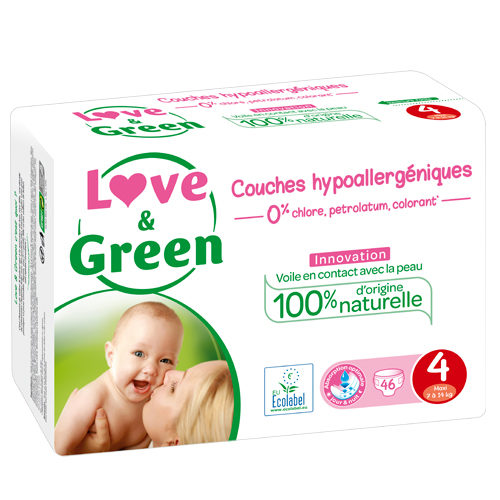 Couche Hypoallergénique Taille 4 7 à 14kg Love&Green