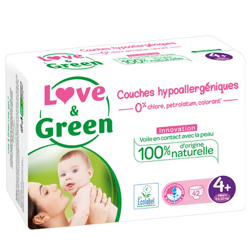Couche Hypoallergénique Taille 4 9 à 20kg 1x46 Love&Green
