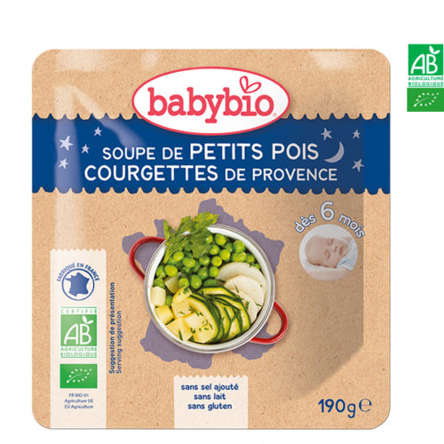 Soupe de Petits Pois Courgettes de Provence 190g Babybio