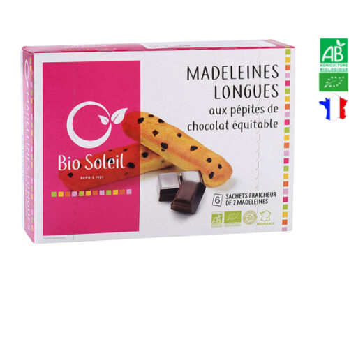 Madeleine Bio Longues Chocolat Equitable 165g Bio Soleil