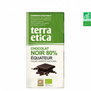 Chocolat Noir Bio 80% Equateur Terra Etica